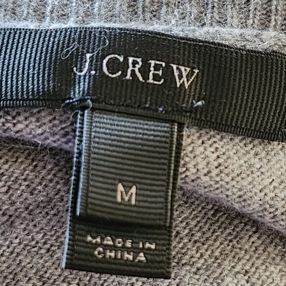 J. Crew Gray Wool Blend Lace Panel Crewneck Sweater - Picture 5 of 6